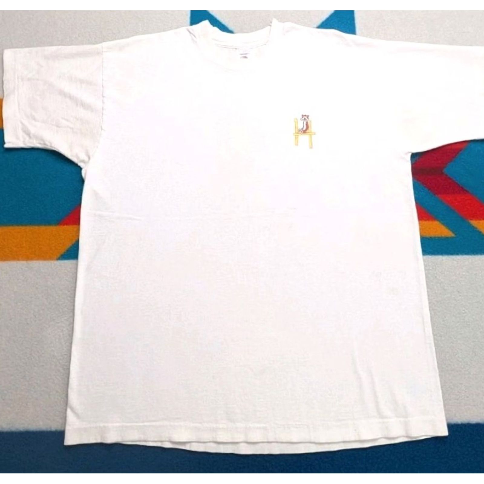 Fruit Of The Loom VINTAGE Calvin & Hobbes Shirt XL White Fruit of the Loom Cartoon Comic Strip Flying Saucer Single Stitch 90s Men Size US XL / EU 56 / 4 - 3 Thumbnail