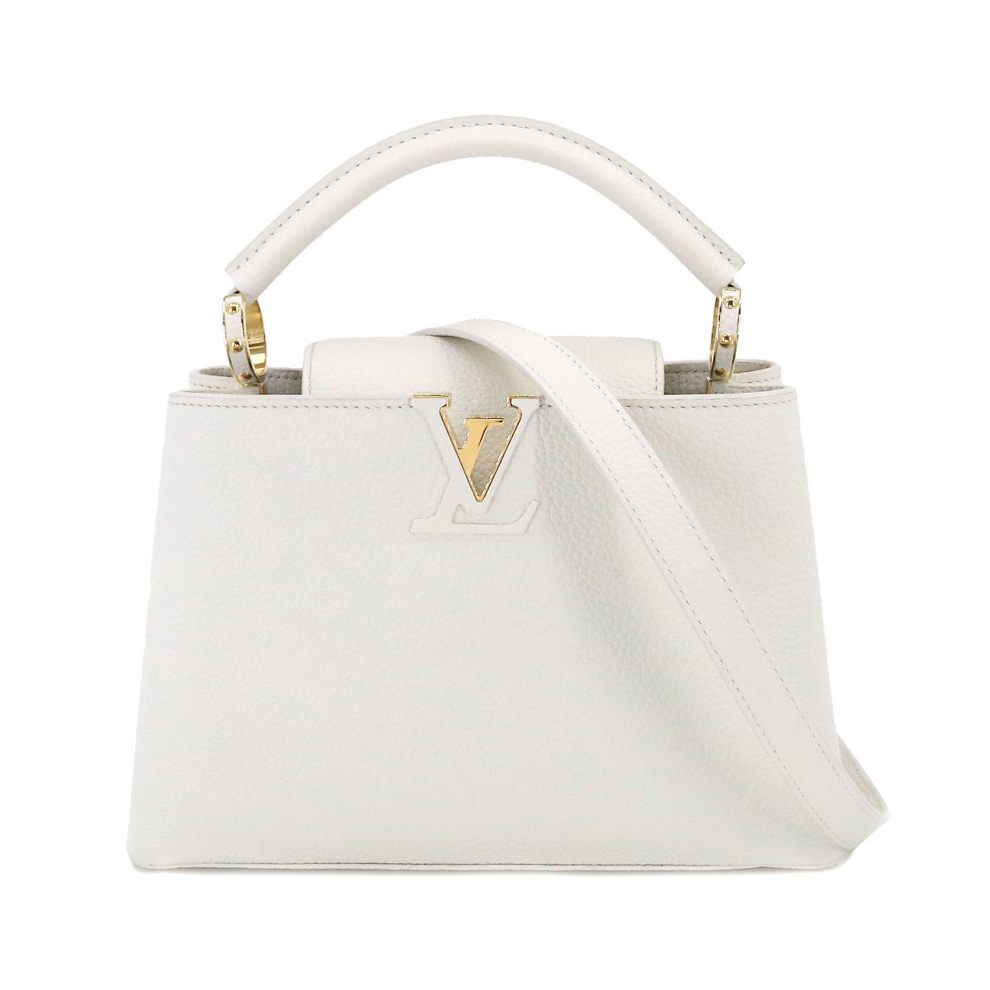 Louis Vuitton Handbag Capucines BB Women's M55832 Snow White Shoulder  Taurillon Leather