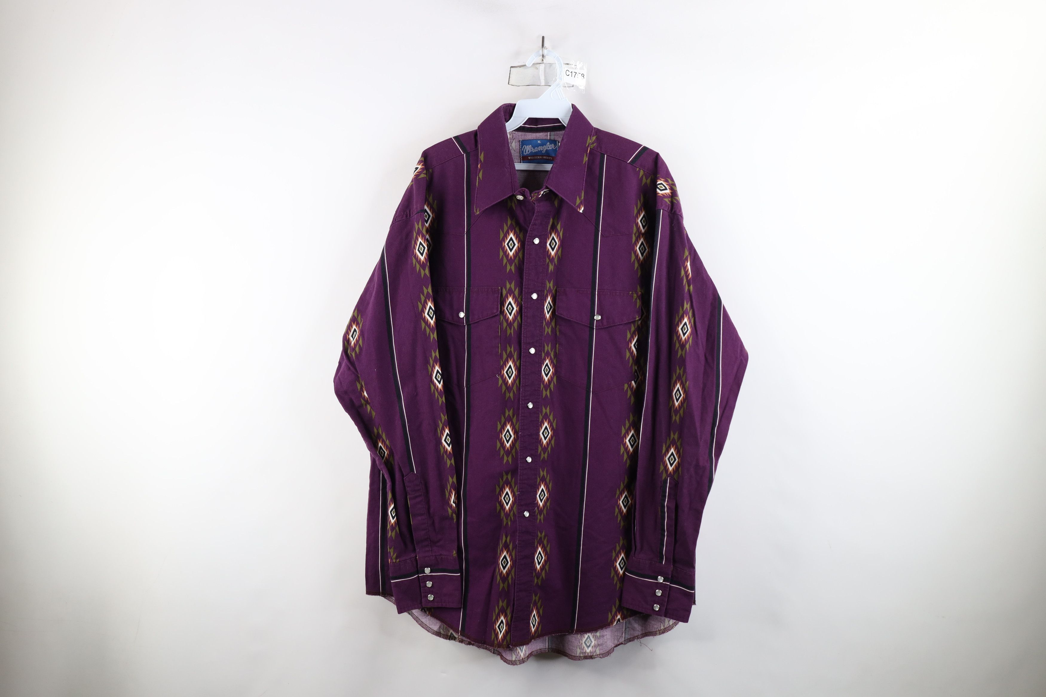 Vintage × Wrangler Vintage 90s Wrangler Southwestern Cowboy Rodeo Button Shirt Size US XL / EU 56 / 4 - 1 Thumbnail