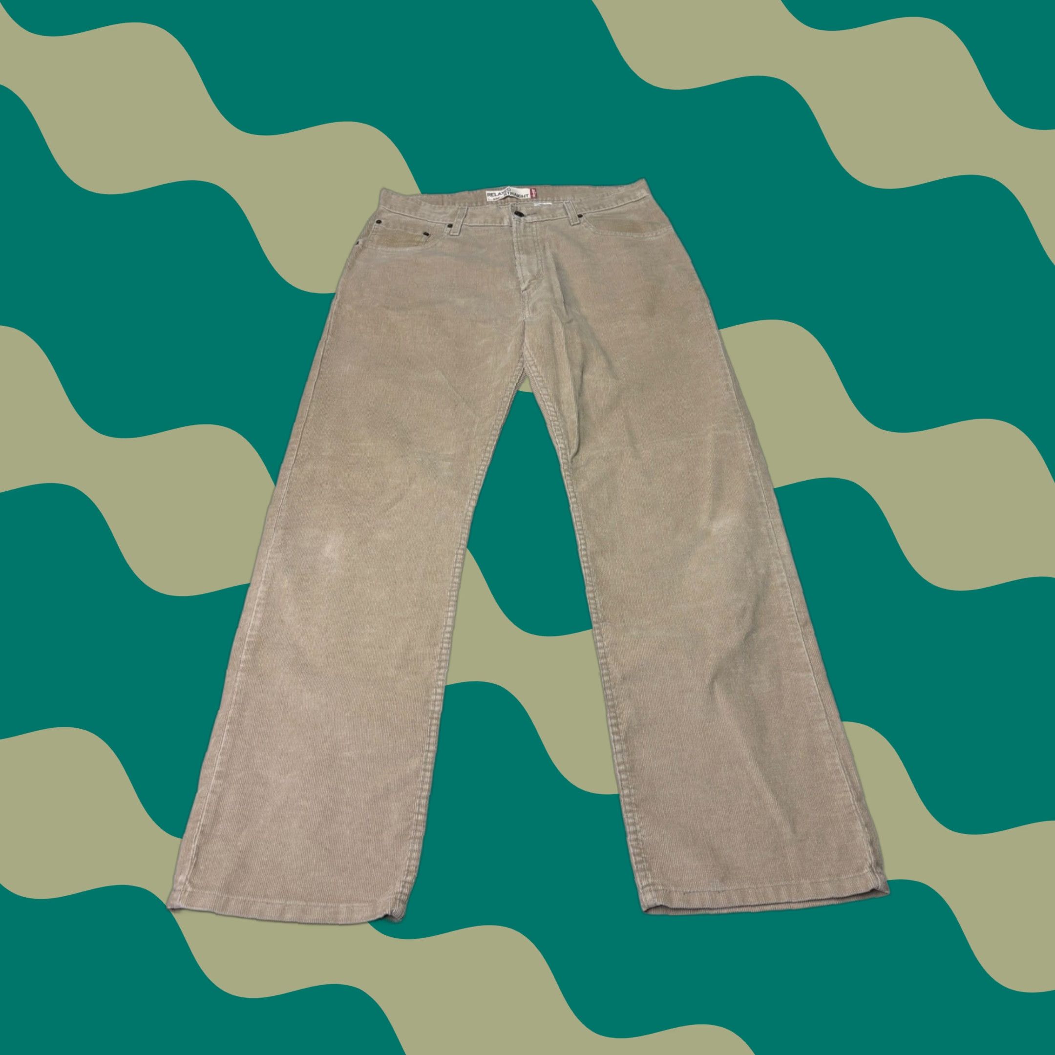 Levi's Levi's 559 Relaxed Straight Corduroy Pants Tan Mens W36 L32 Corduroy Straight Leg 90s Style Jeans Button Zip Pockets Size US 36 / EU 52 - 1 Thumbnail