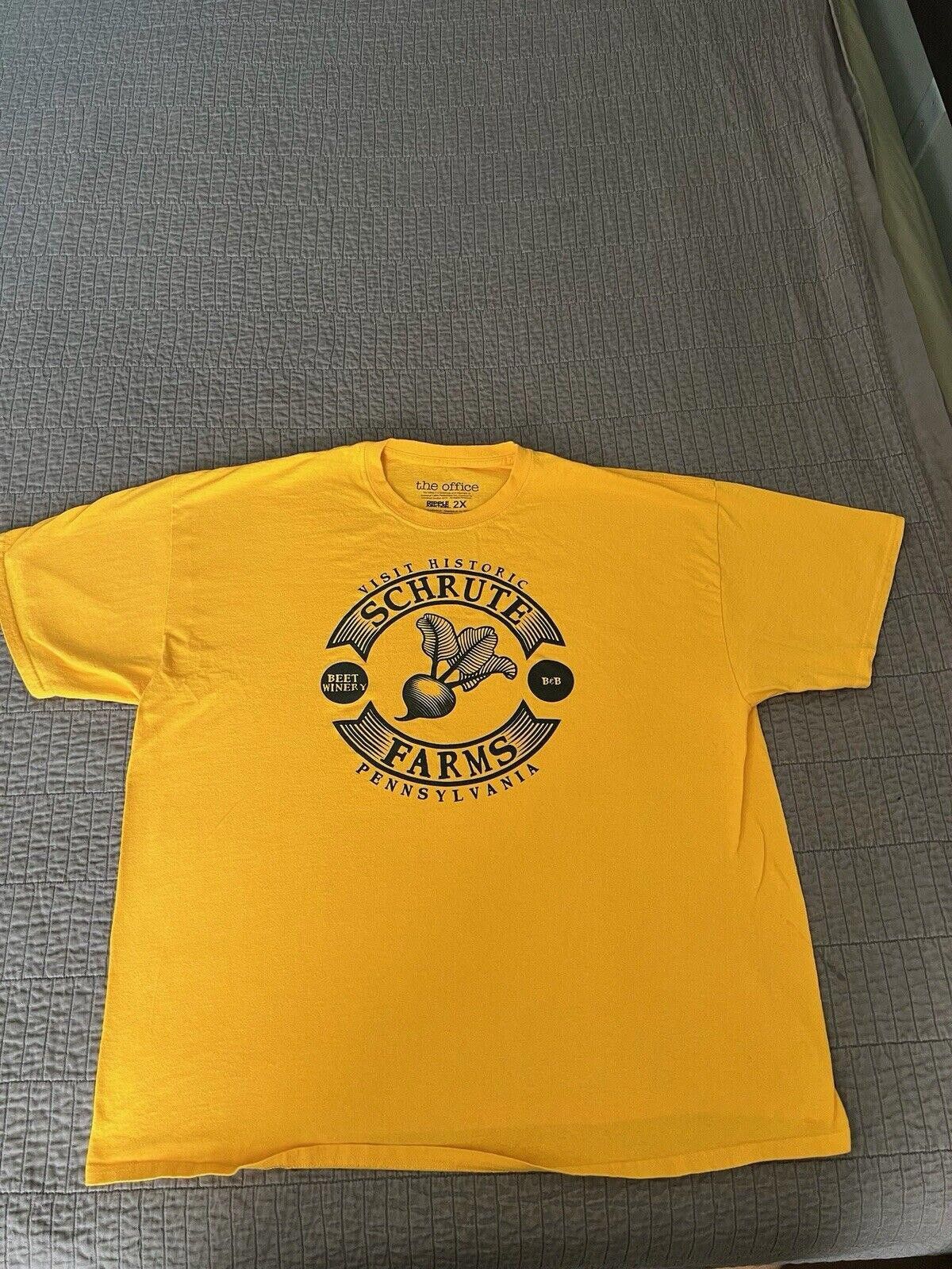Ripple Junction The Office Schrute Farms Shirt Yellow Official Licensed XL Size US L / EU 52-54 / 3 - 1 Thumbnail
