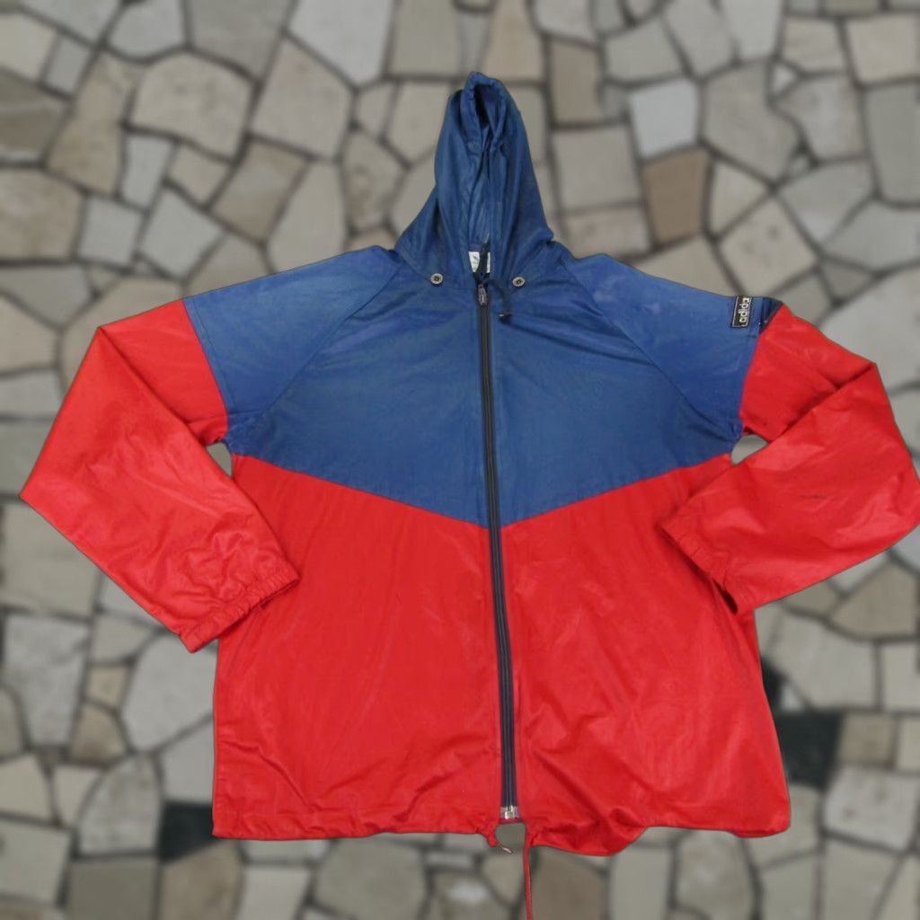 Adidas VINTAGE adidas Jacket Men Medium Red Windbreaker Zip Up 80s 70s Lightweight Zip Hoodie Pockets Logo Size US M / EU 48-50 / 2 - 1 Thumbnail