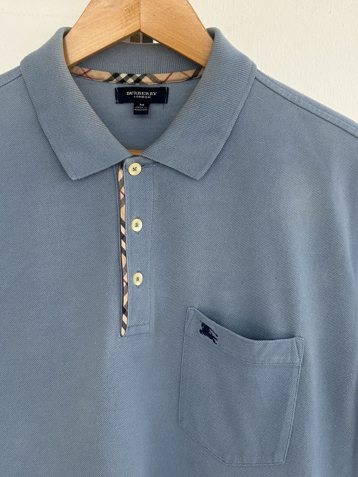 Burberry Burberry Vintage Poket Polo Tee Blue Size US M / EU 48-50 / 2 - 3 Thumbnail