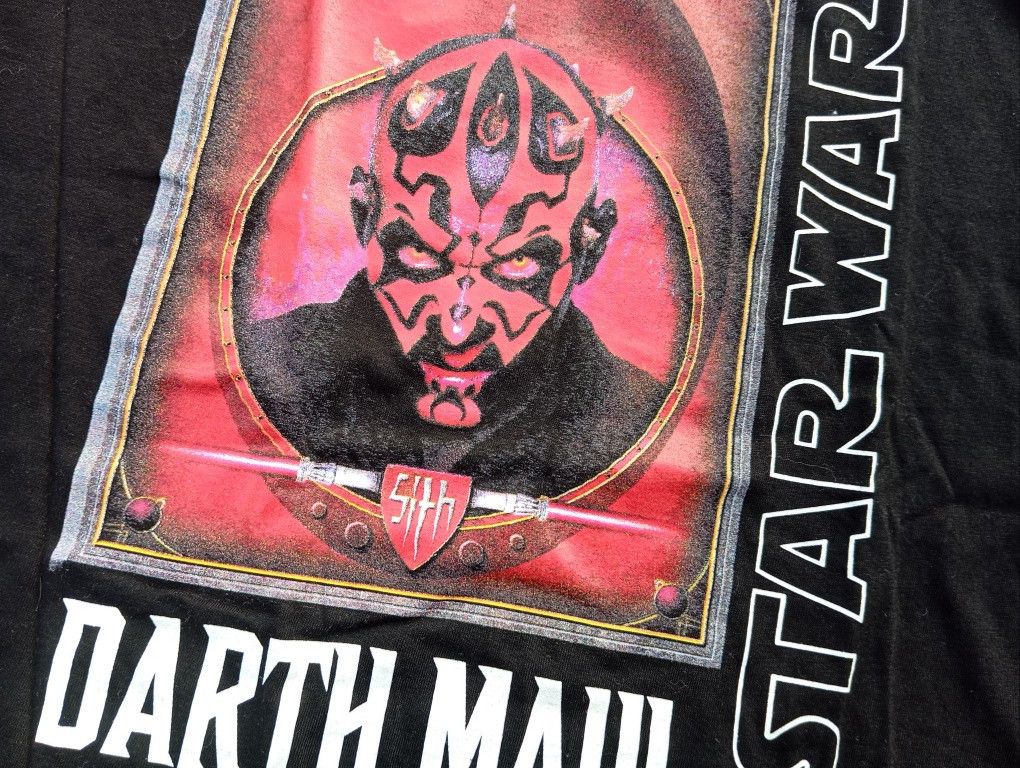 Vintage NOS 90s Star Wars Darth Maul 😈 Tshirt DEADSTOCK 💥 Size US L / EU 52-54 / 3 - 1 Thumbnail