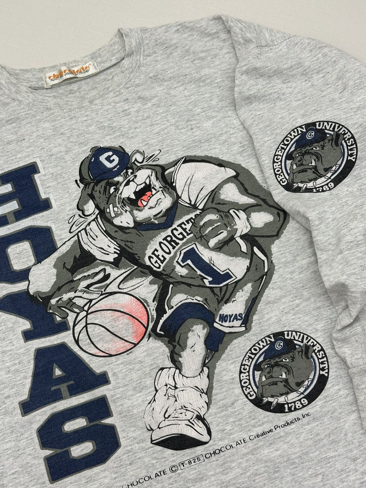 Chocolate Vintage 90s Georgetown Hoyas Crewneck L/S Tshirt Chocolate Size US M / EU 48-50 / 2 - 7 Thumbnail