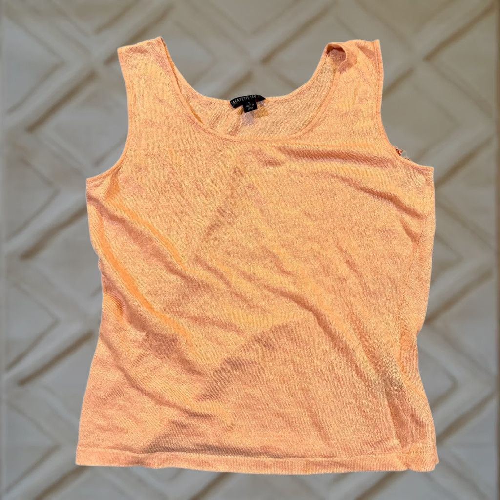 Vintage Lafayette 148 New York Linen Tank Top Sleeveless Knit Peach Womens Size Small Size S / US 4 / IT 40 - 1 Thumbnail