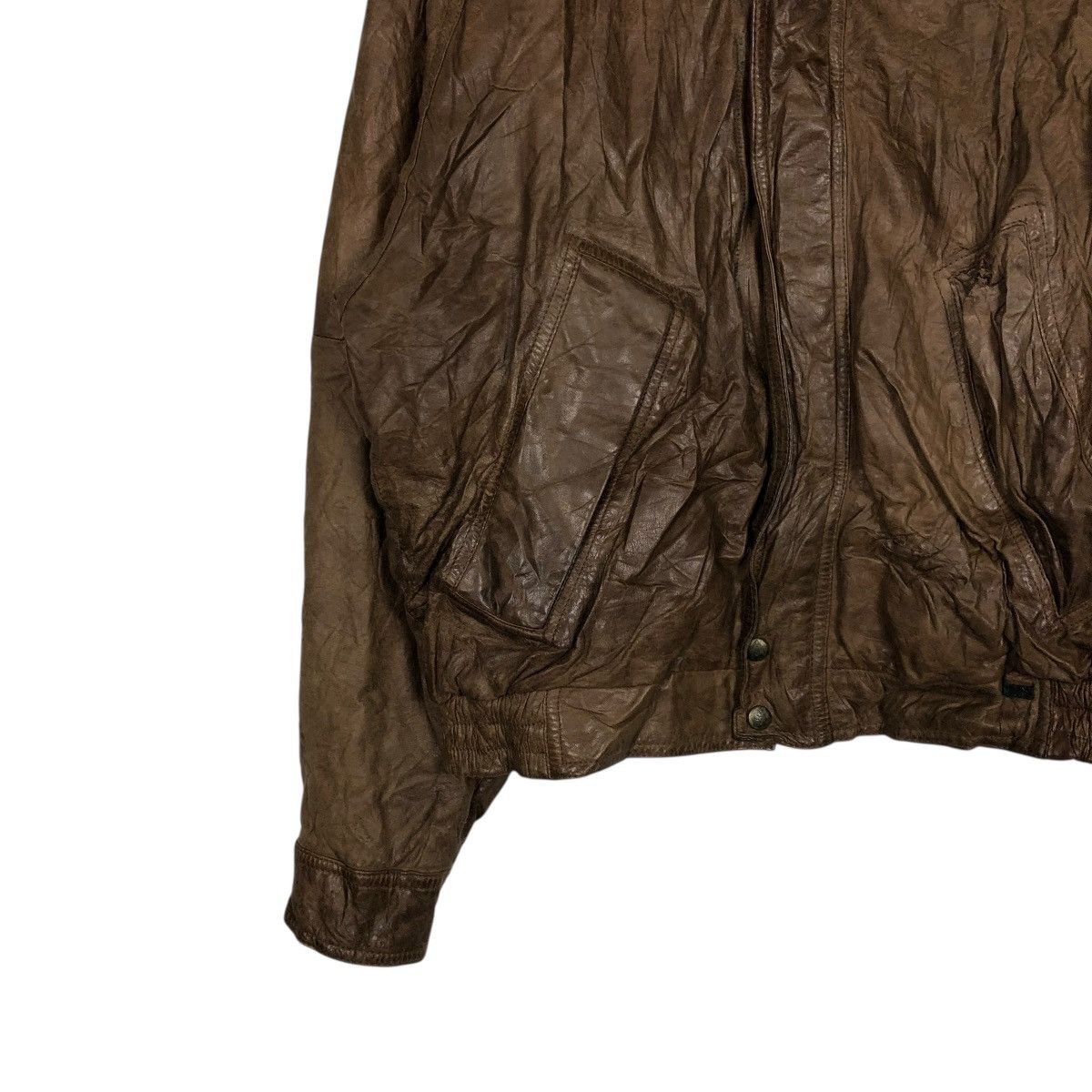 Vintage 🔥VINTAGE BIKER LEATHER JACKET HUNTING HORN ISSEY MIYAKE Size US L / EU 52-54 / 3 - 5 Thumbnail