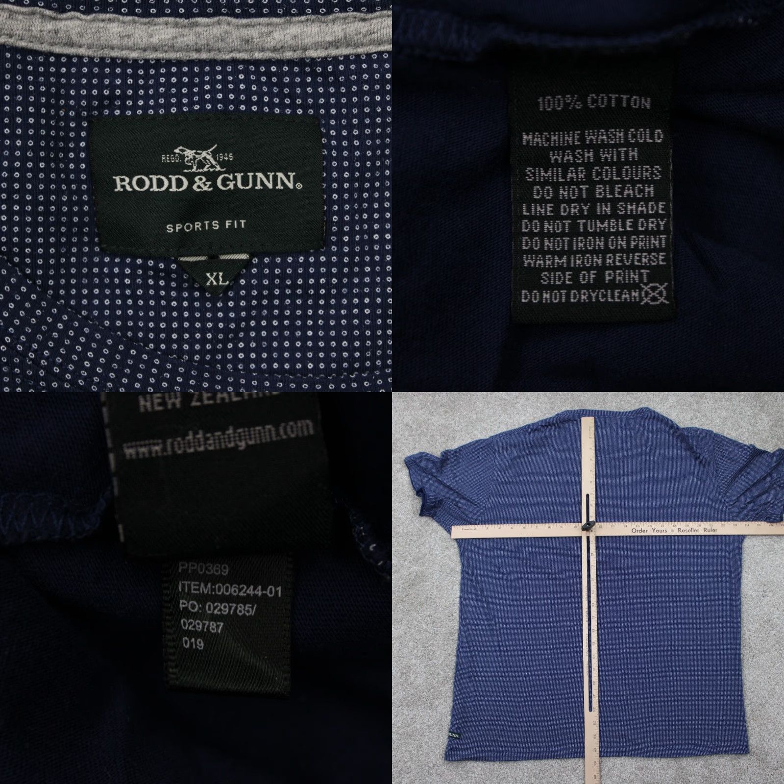 Rodd & Gunn Rodd & Gunn Mens XL Blue Geometric Cotton Short Sleeve Button-Up Shirt Size US XL / EU 56 / 4 - 8 Thumbnail