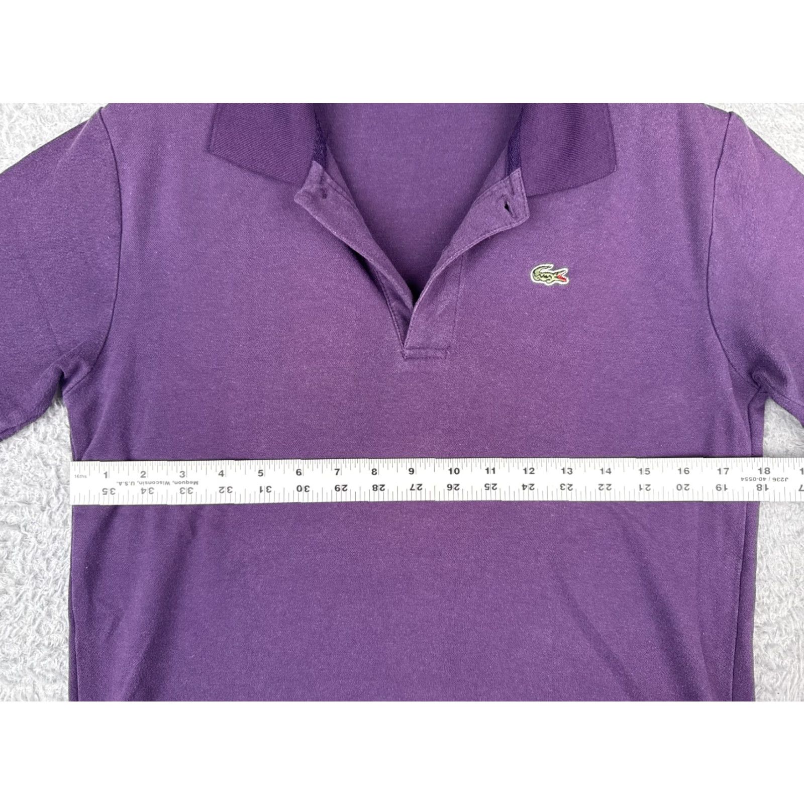 Lacoste VINTAGE Lacoste Men Polo Shirt 3 Short Sleeve Purple 100% Cotton Slim Fit All Seasons Size US S / EU 44-46 / 1 - 7 Thumbnail