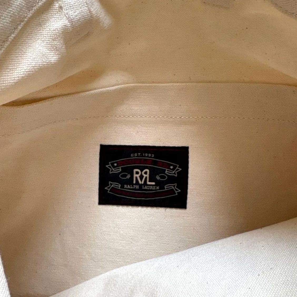 Ralph Lauren RRL Ralph Lauren Bag Tote Shoulder Military Design White Canvas Unisex Adults Medium Size ONE SIZE - 7 Thumbnail