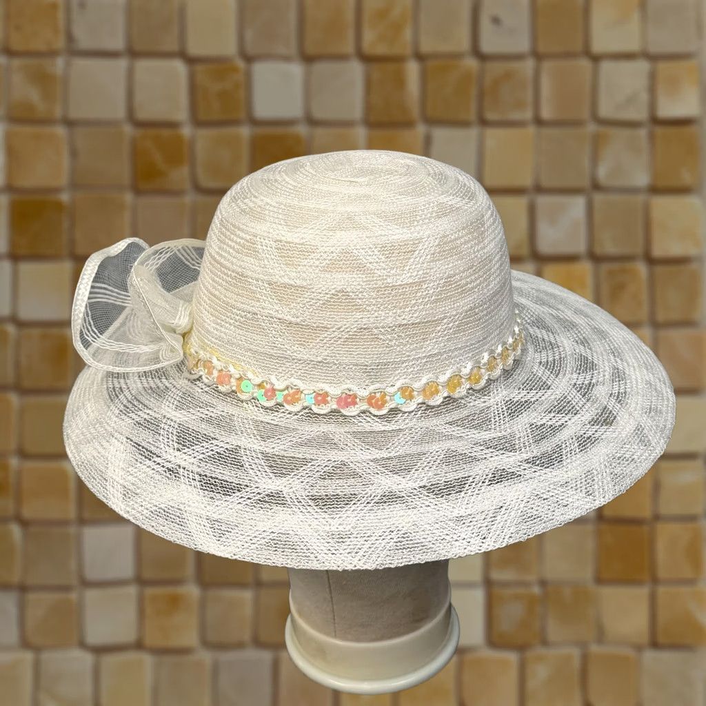 Vintage VINTAGE Champagne Italy Hat Womens Kentucky Derby  display picture 1