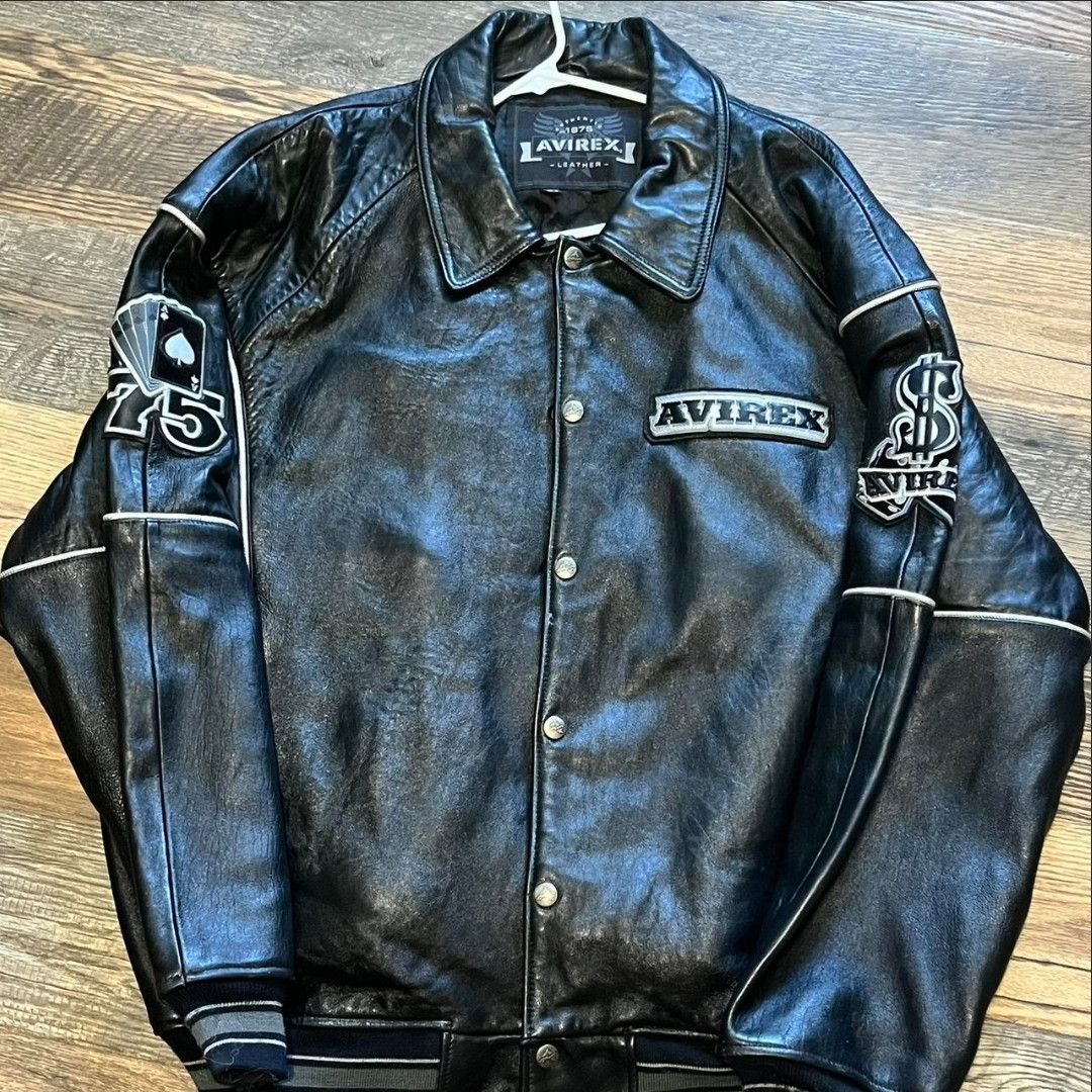 希少 AVIREX ウエストインディーズシャークス レザージャケット XXL Avirex Vintage Avirex West Indies Sharks Leather Varsity Jacket