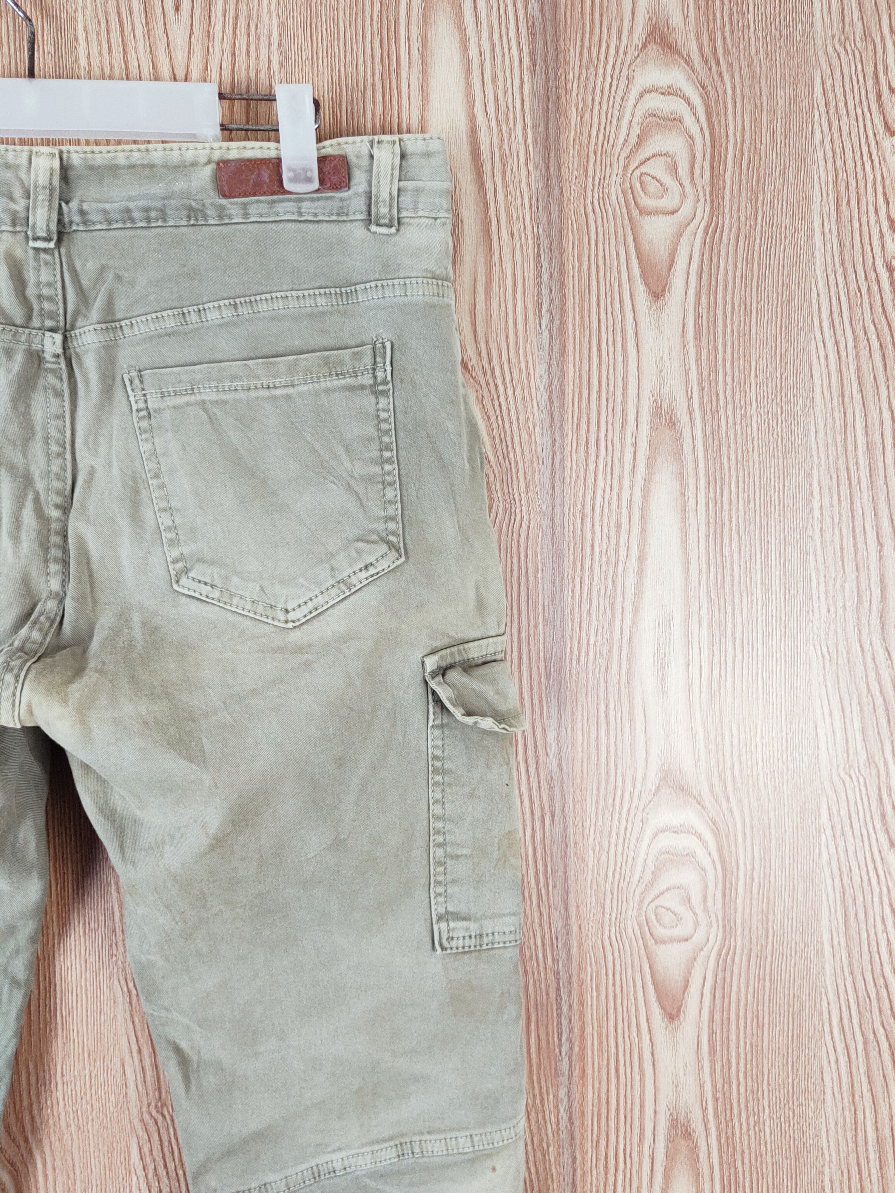 Japanese Brand Leavs Strawberry Green Faded Multipocket Cargo Pants #W438 Size US 33 - 10 Thumbnail