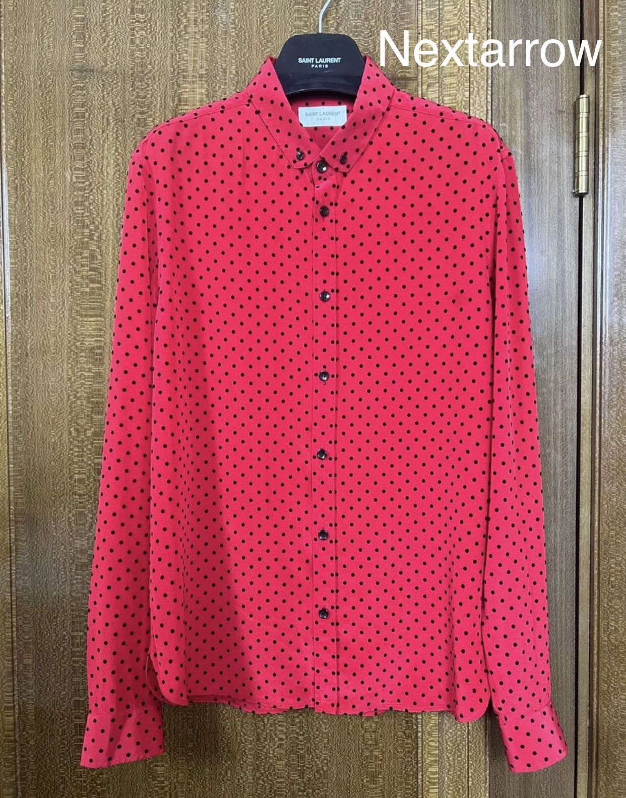 Saint Laurent Paris × Yves Saint Laurent Saint Laurent slp21fw silk polka-dot shirt 2409-Nextarrow Size US M / EU 48-50 / 2 - 1 Thumbnail