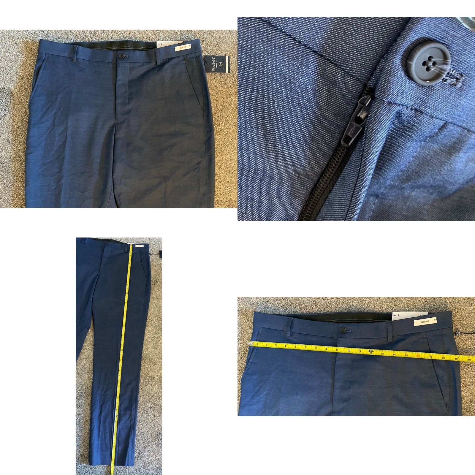 Jos. A. Bank NWT Jos. A. Bank Traveler Tech Dress Pants Men 36x34 Slim Blue Dress Pants Men Slim Fit Regular Inseam 34 Vintage? No. Size US 36 / EU 52 - 8 Thumbnail