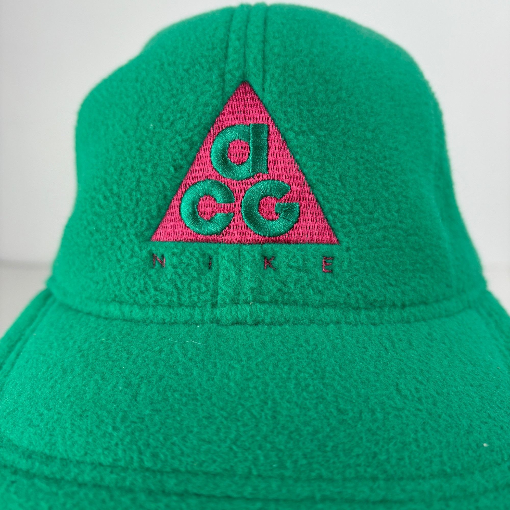 Nike ACG O/S - Vintage ACG Nike Green and Pink Fleece Hat Size ONE SIZE - 4 Thumbnail