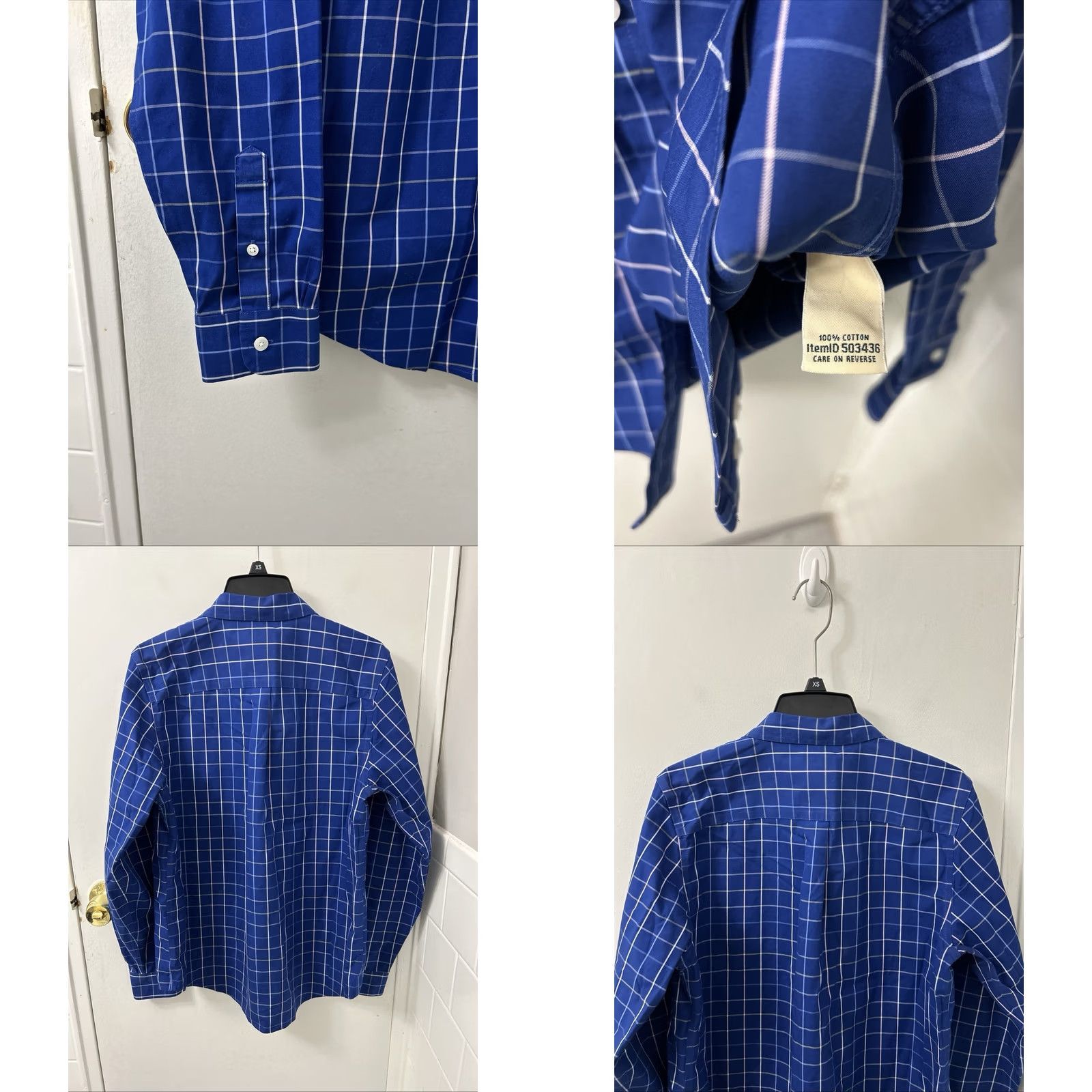 Vintage VINTAGE LL Bean Shirt Womens S Blue Pinpoint Oxford Plaid Long Sleeve Button Down 503436 Size S / US 4 / IT 40 - 8 Thumbnail