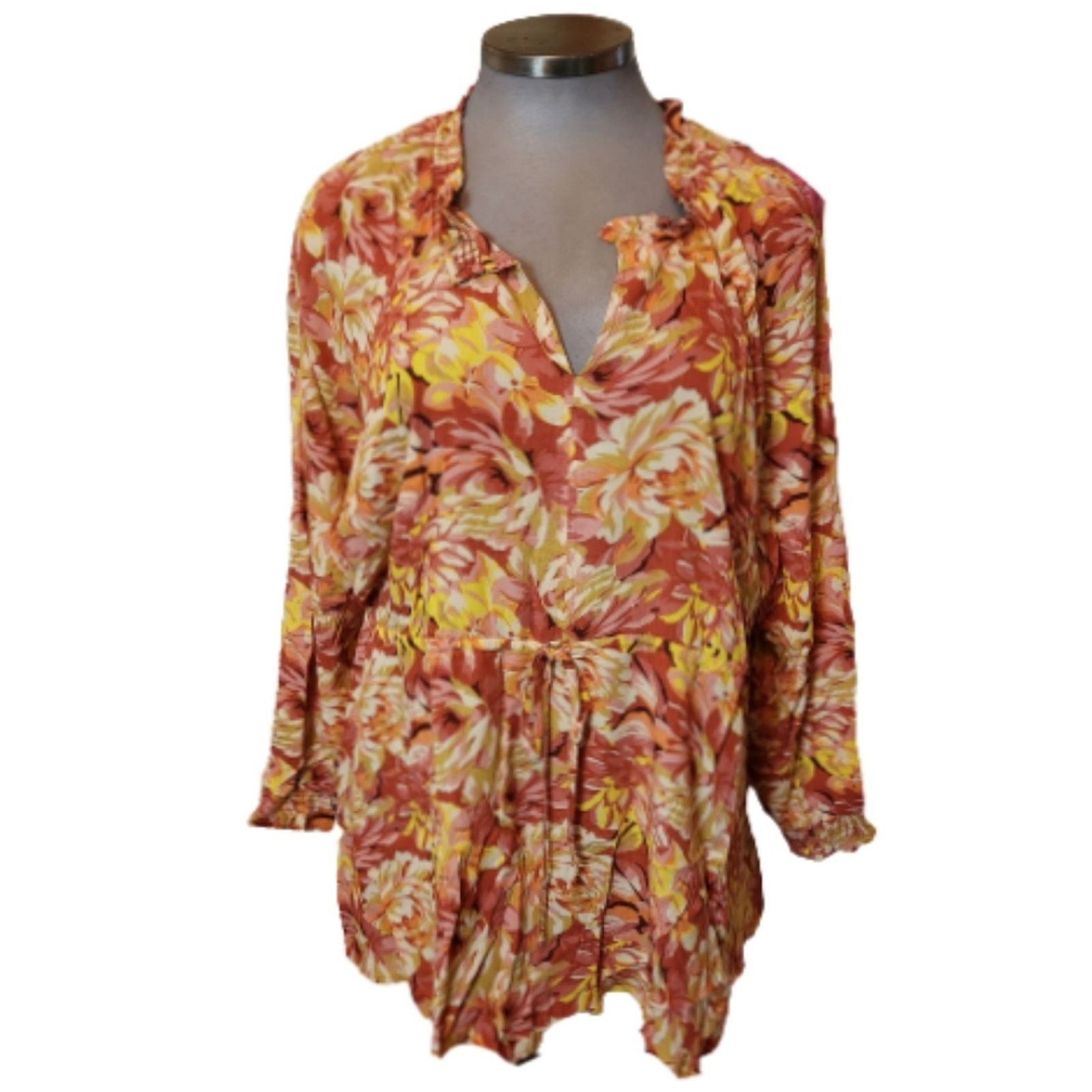 Torrid TORRID ☆ AUTUMN COLORS ☆ TAJ NECK BLOUSE 5x ☆ NWT Size 4XL / US 24-26 - 2 Thumbnail