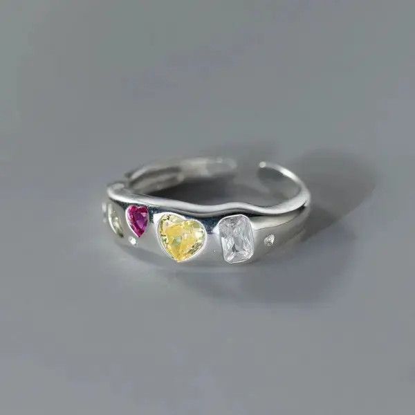 Jewelry Multicolor Stone Adjustable Ring Size ONE SIZE - 1 Thumbnail