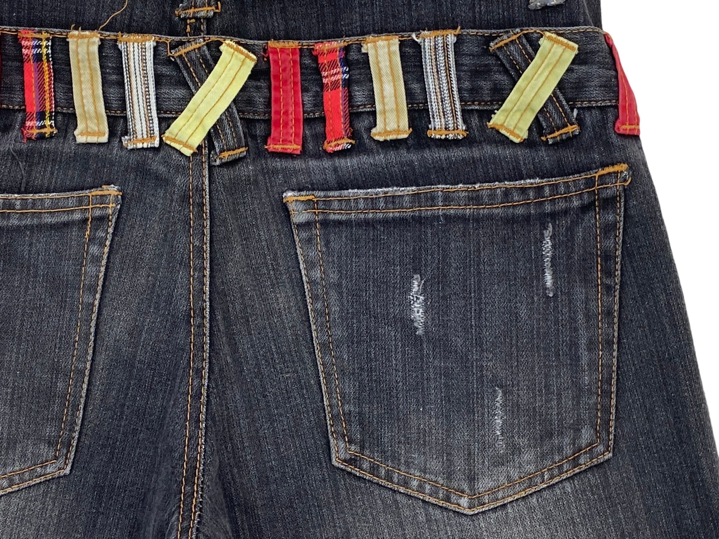 Japanese Brand Double Waist Punk Bondage Goth Rockers Jeans Size US 32 / EU 48 - 8 Thumbnail