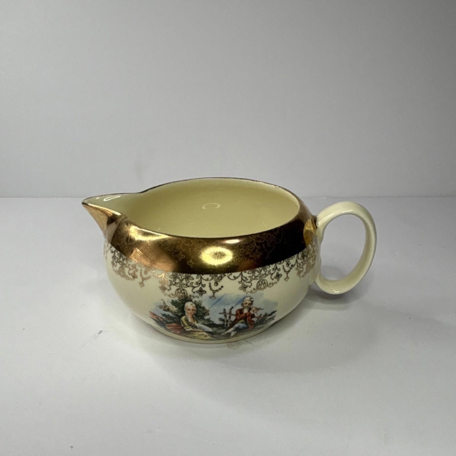 Saint Laurent Paris Sabin Crest-O-Gold 22K Ivory Porcelain Creamer Glossy Finish Size ONE SIZE - 2 Thumbnail