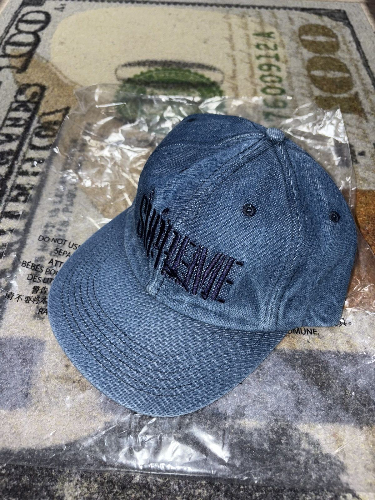 Supreme Supreme Splatter 6-Panel Hat Denim Blue Size ONE SIZE - 1 Thumbnail