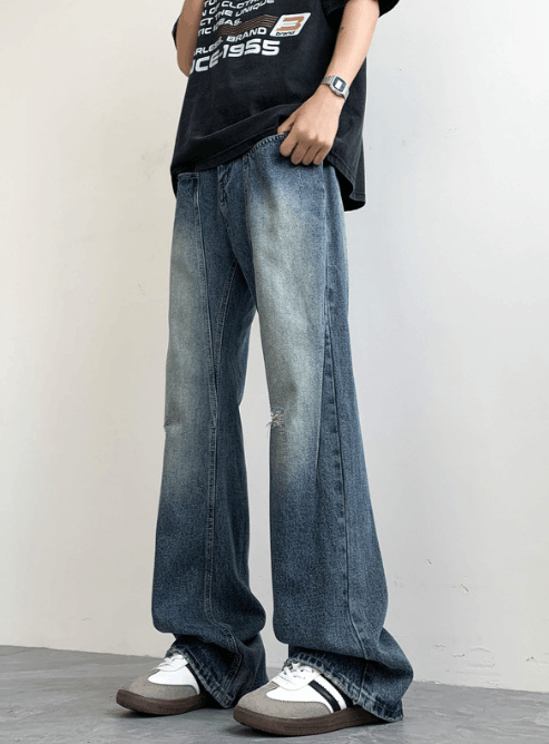 Japanese Brand × Jean Men's American retro distressed flared ripped jeans Size US 32 / EU 48 - 3 Thumbnail