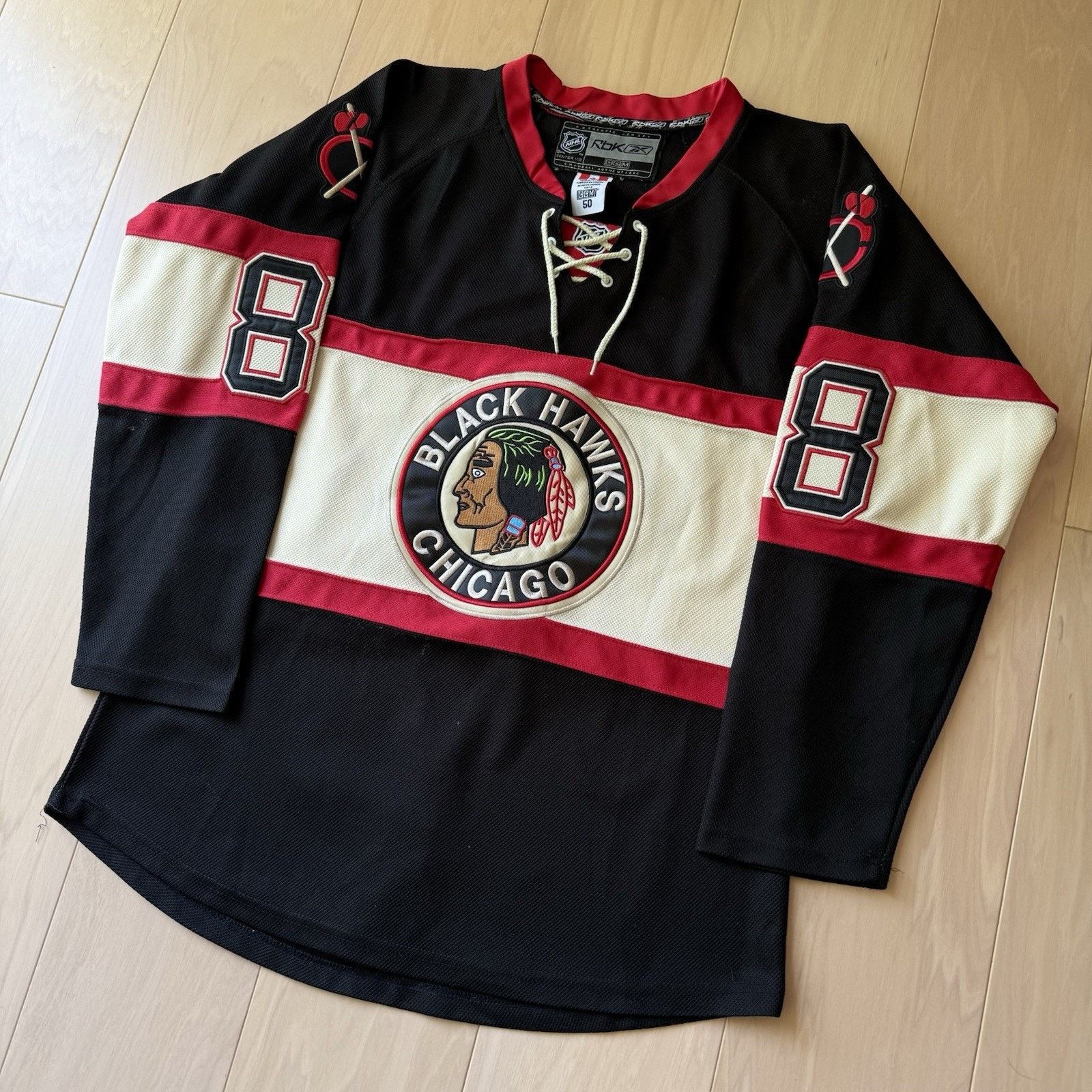 NHL × Reebok Chicago Blackhawks Patrick Kane Jersey 50 Black Multicolor Size US XL / EU 56 / 4 - 9 Thumbnail