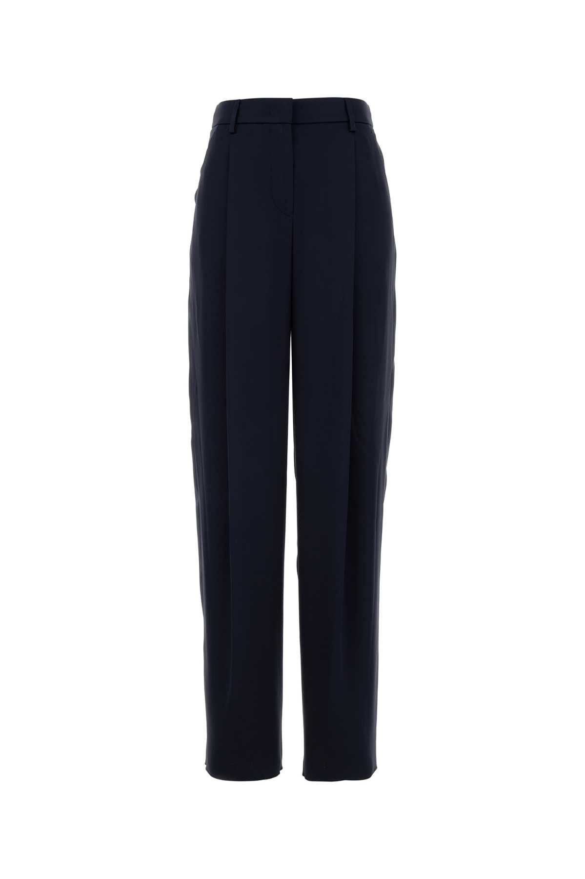 Giorgio Armani Navy Blue Satin Wide-Leg Pant Size 28" / US 6 / IT 42 - 1 Thumbnail