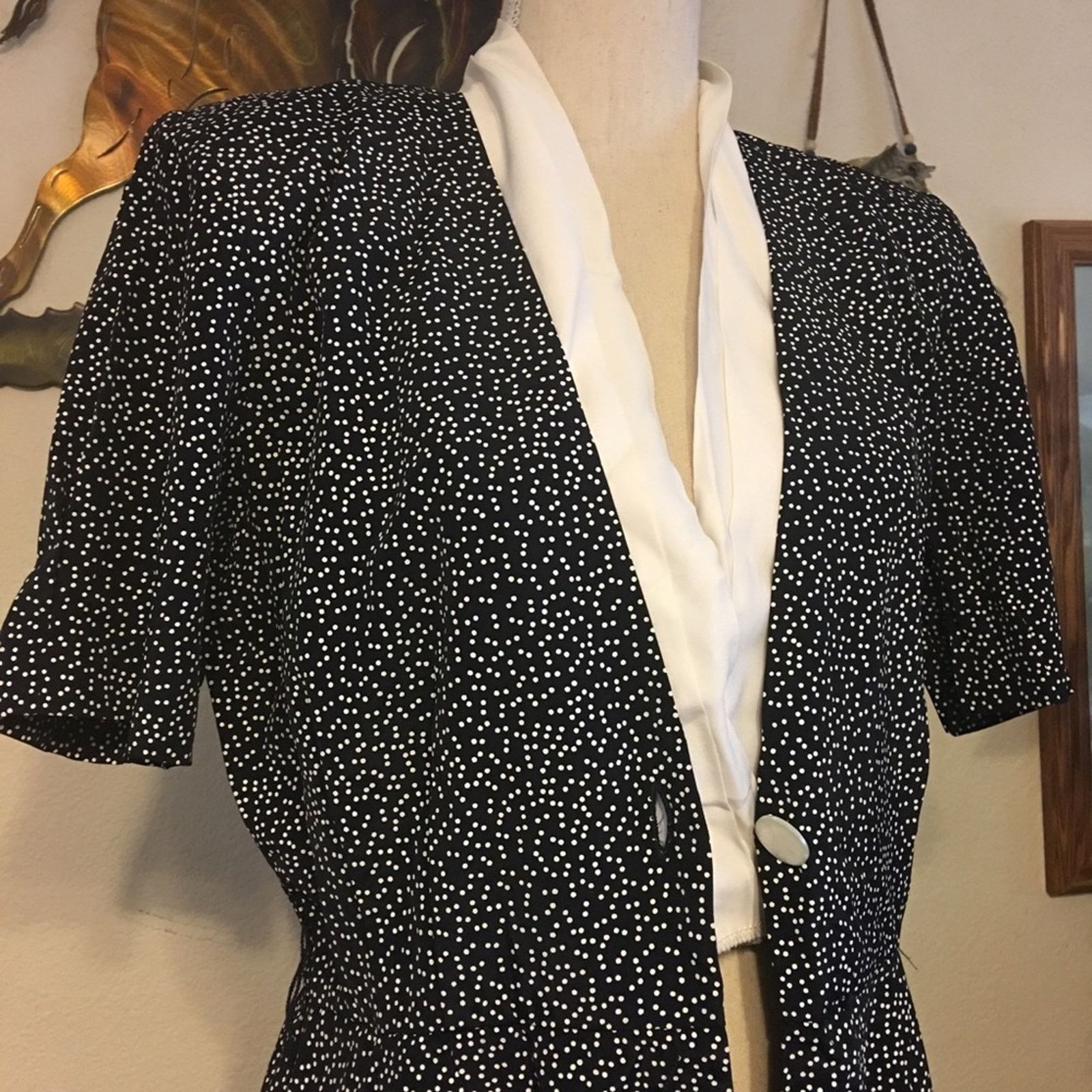 Vintage Vintage J.S.J Petites Vintage 80’s polka dot dress Size L / US 10 / IT 46 - 3 Thumbnail