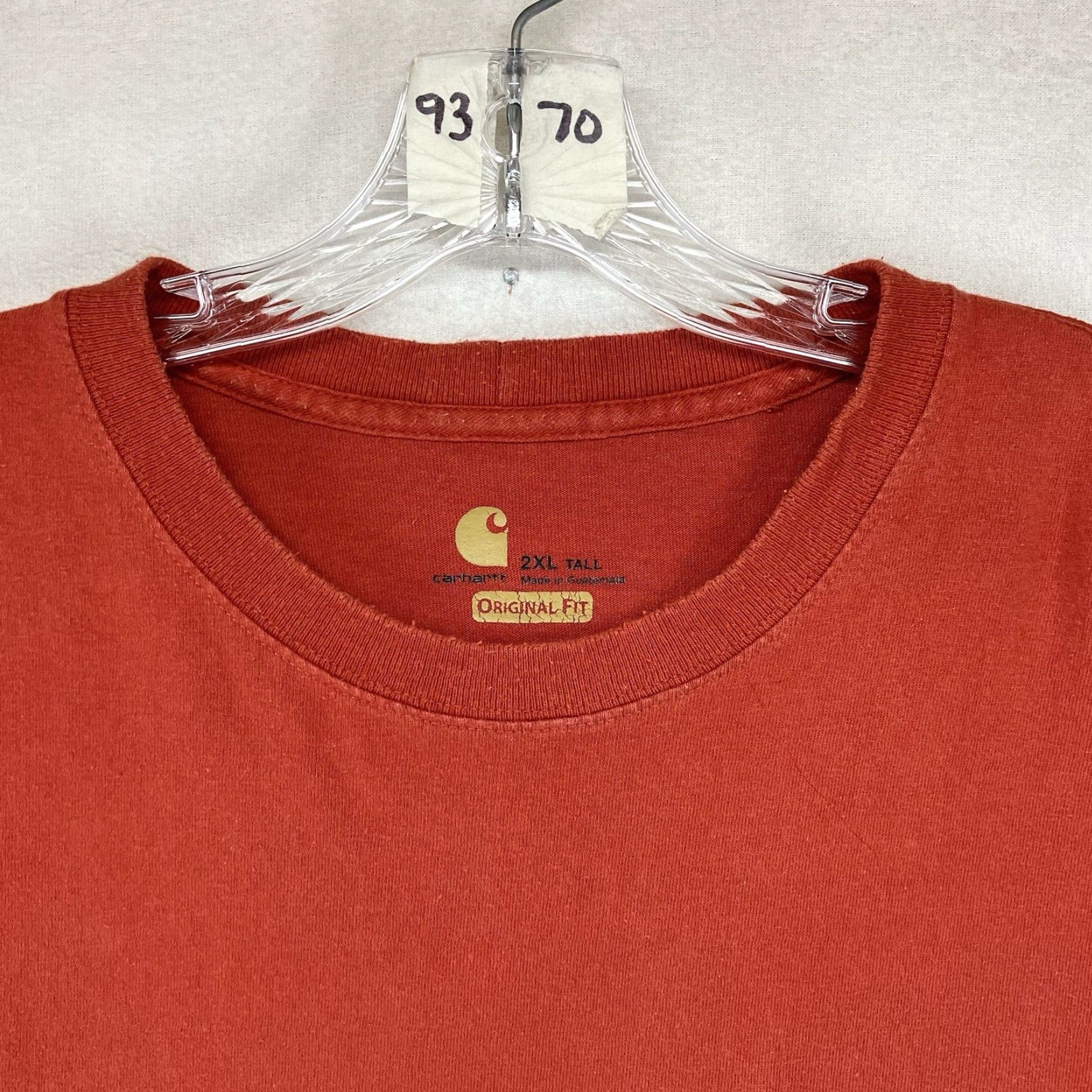 Carhartt Carhartt T-Shirt Men's Long Sleeve Heavyweight Orange 2XL Tall Regular Cotton Crew Neck UV? (Wait) Size US XXL / EU 58 / 5 - 5 Thumbnail