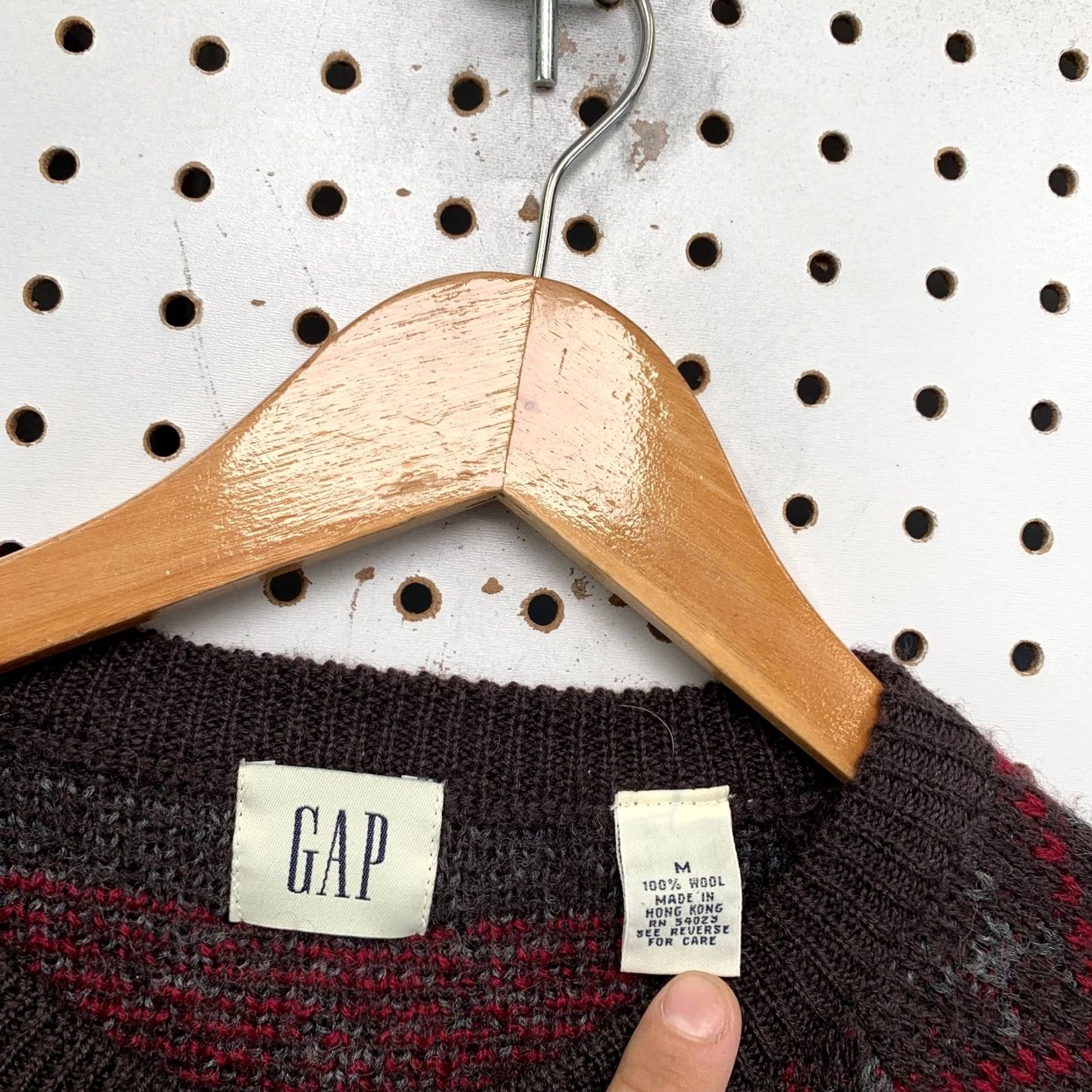 Gap VINTAGE GAP Wool Cardigan Sweater Zip Womens M Brown Nordic Snowflake Size M / US 6-8 / IT 42-44 - 3 Thumbnail