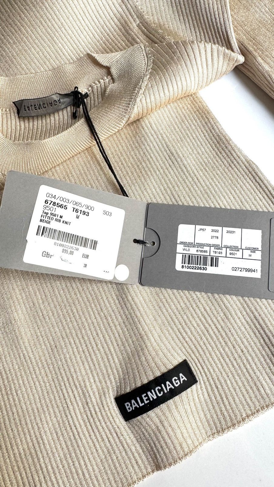 Balenciaga Balenciaga Ribbed Knit Sweater in Beige Size M / US 6-8 / IT 42-44 - 7 Thumbnail