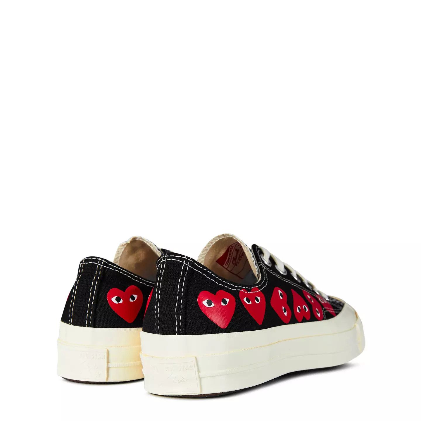 Comme des Garcons PLAY o1g2r1mq0426 Multi Hearts-Print Low-Top Sneakers in Black Size US 12 / EU 45 - 5 Thumbnail