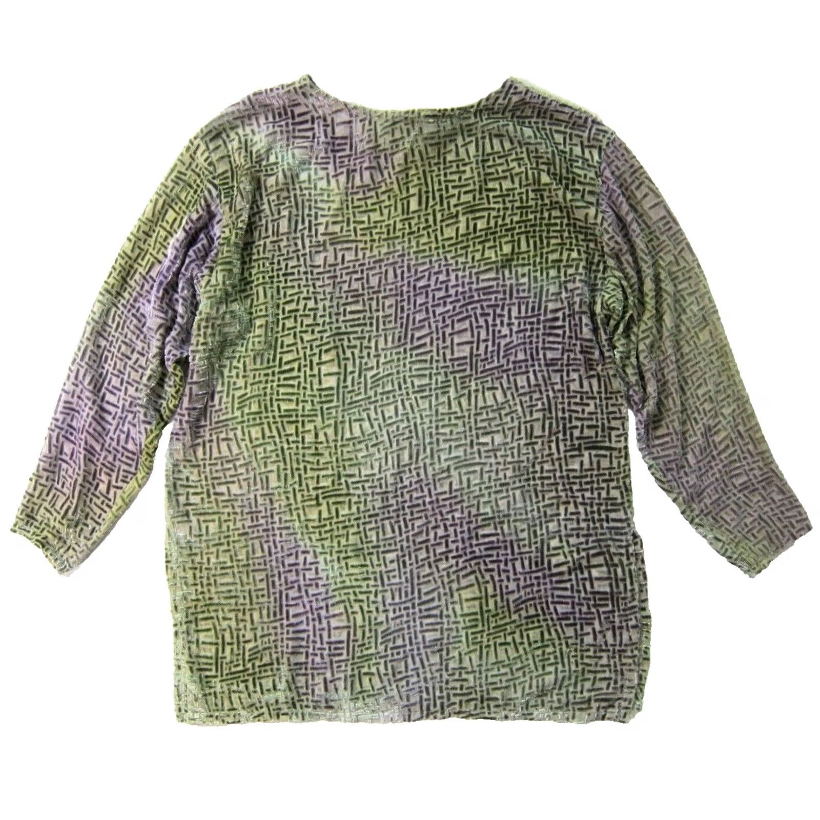 Velvet Kay Chapman Green Velvet Sheer Silk High Neck Long Sleeve Tunic Blouse Women M Size M / US 6-8 / IT 42-44 - 2 Thumbnail