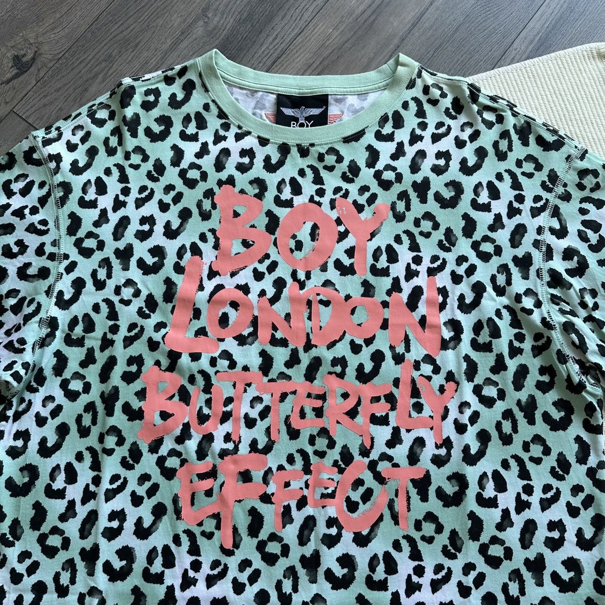 Boy London BOY LONDON Leopard Print Butterfly Effect Mint Green Tshirt Size US L / EU 52-54 / 3 - 2 Thumbnail