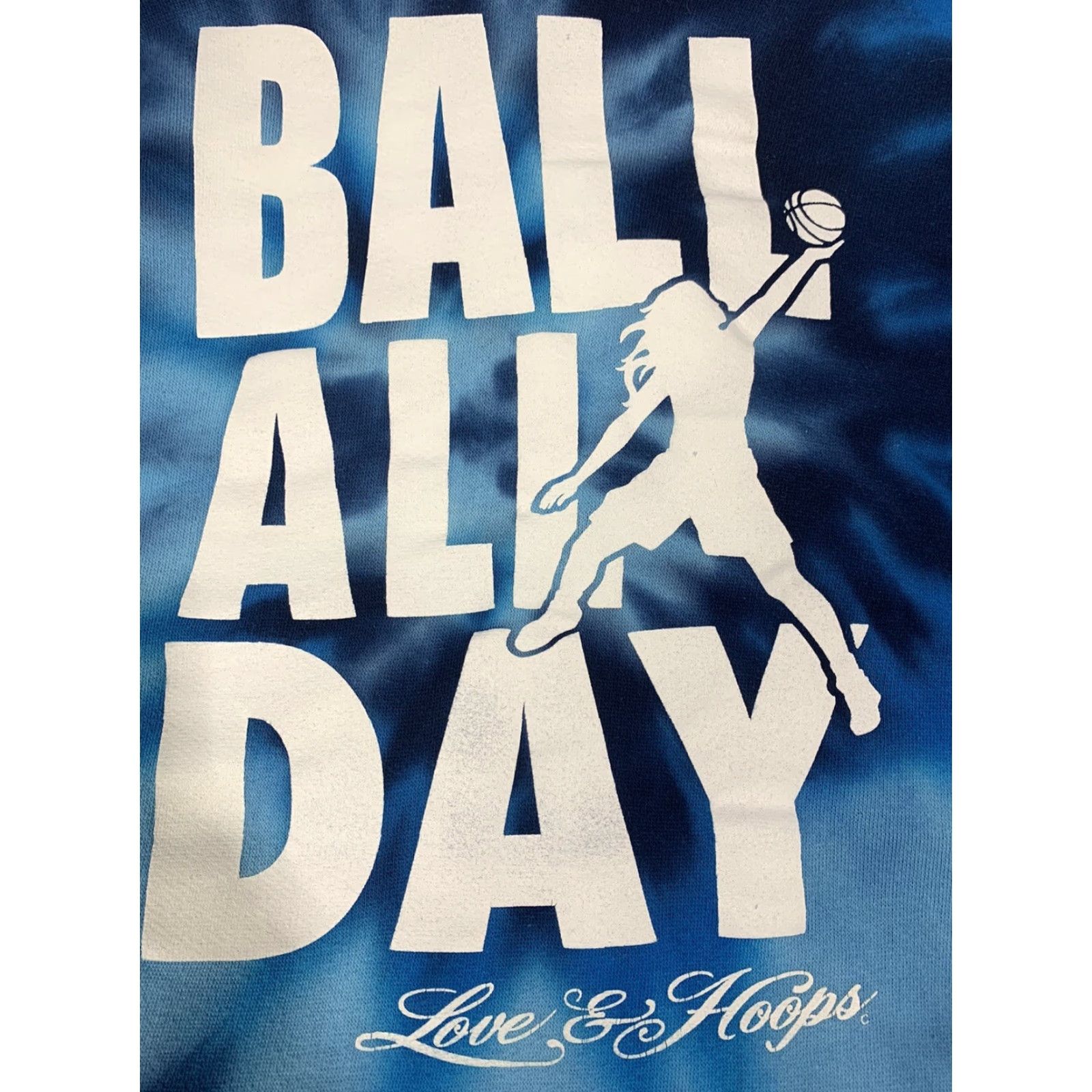 Vintage Dyenomite Hoodie Ball All Day Tie Dye Blue Sports Basketball Unisex Adults Size M Pullover Crew Neck Hooded Cotton Blend varsity? Size US M / EU 48-50 / 2 - 2 Thumbnail