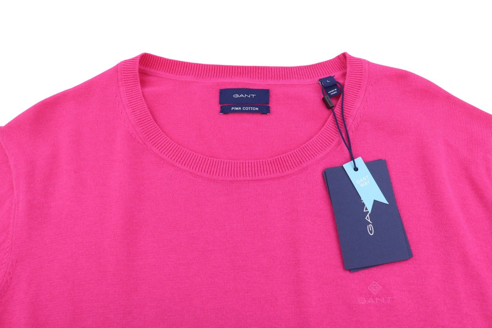 Gant LIGHT COTTON C-NECK L Cabaret Pink Pima Knit 88066 Size L / US 10 / IT 46 - 4 Thumbnail