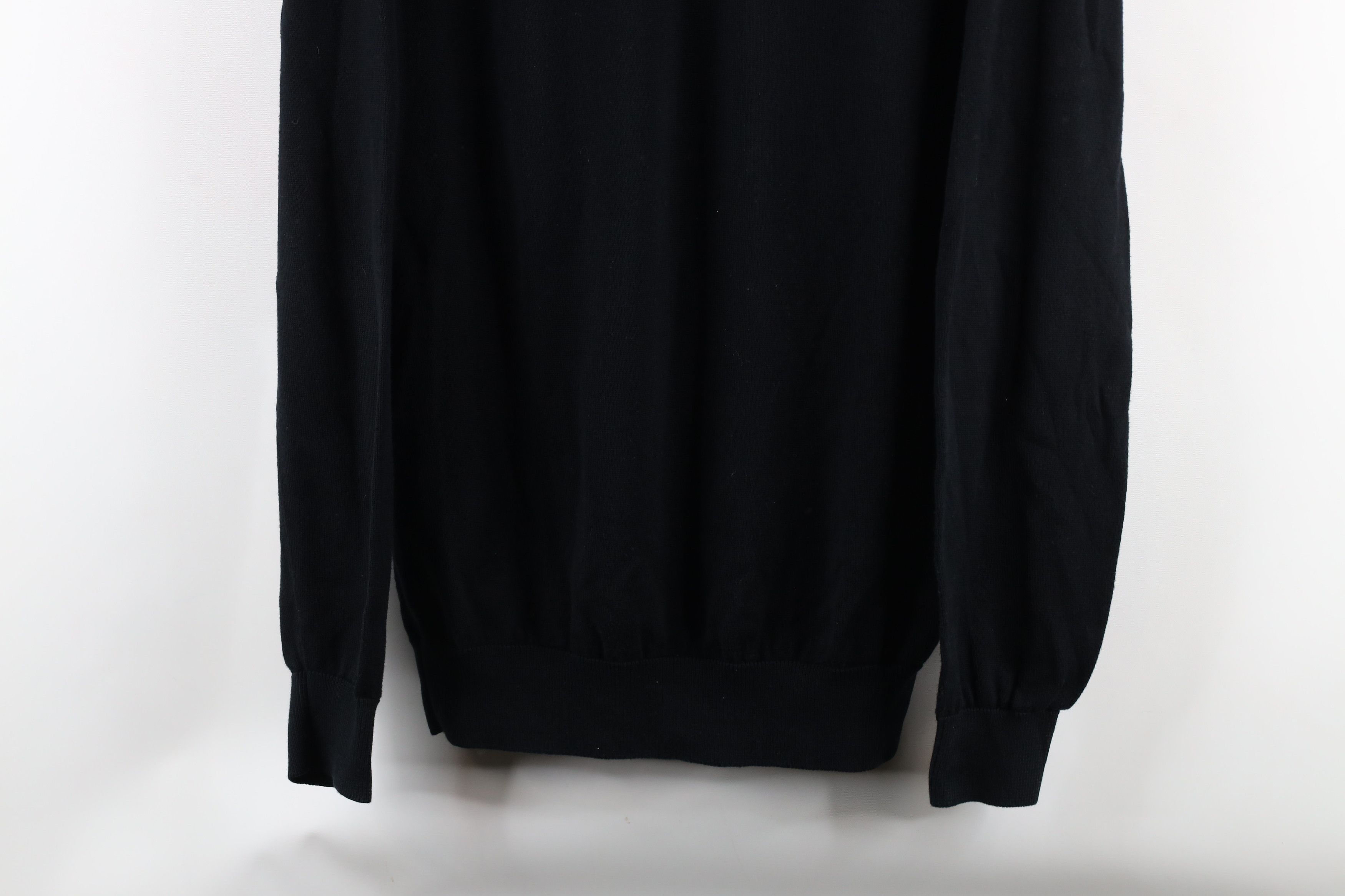 Lacoste × Vintage Vintage Lacoste Croc Logo Cotton Knit V-Neck Sweater Black Size US M / EU 48-50 / 2 - 3 Thumbnail