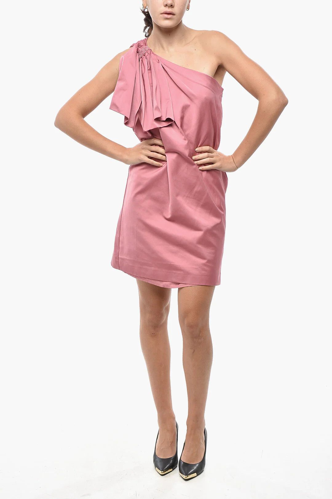 Max Mara og1mm0426 One-Shoulder Dress in Pink Size M / US 6-8 / IT 42-44 - 1 Thumbnail
