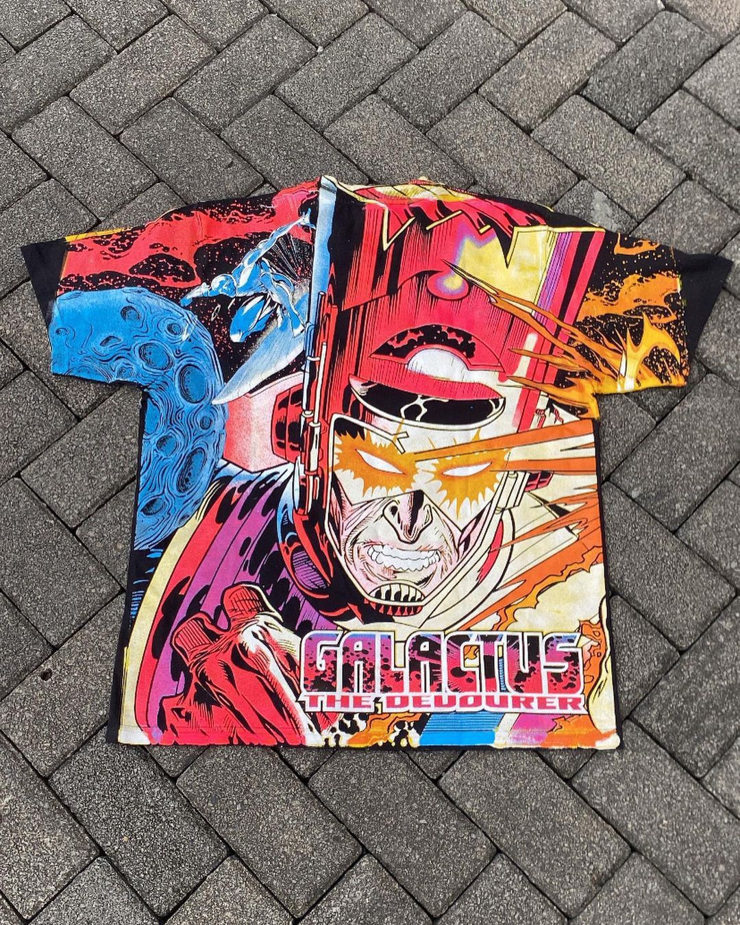 Japanese Brand × Vintage Silver Surfer vs Galactus AOP Bootleg Size US XL / EU 56 / 4 - 4 Thumbnail
