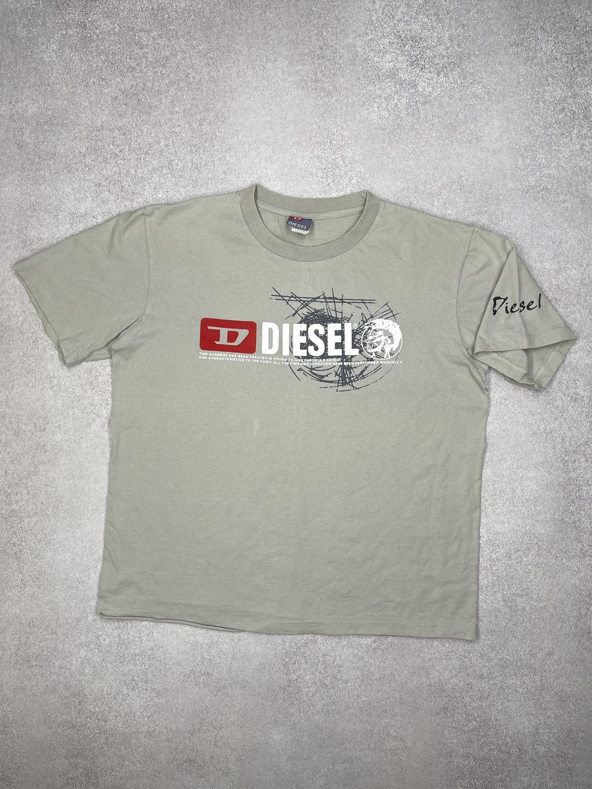 Diesel Vintage Diese Big Double Logo T Shirt Grey Size L Size US L / EU 52-54 / 3 - 2 Thumbnail