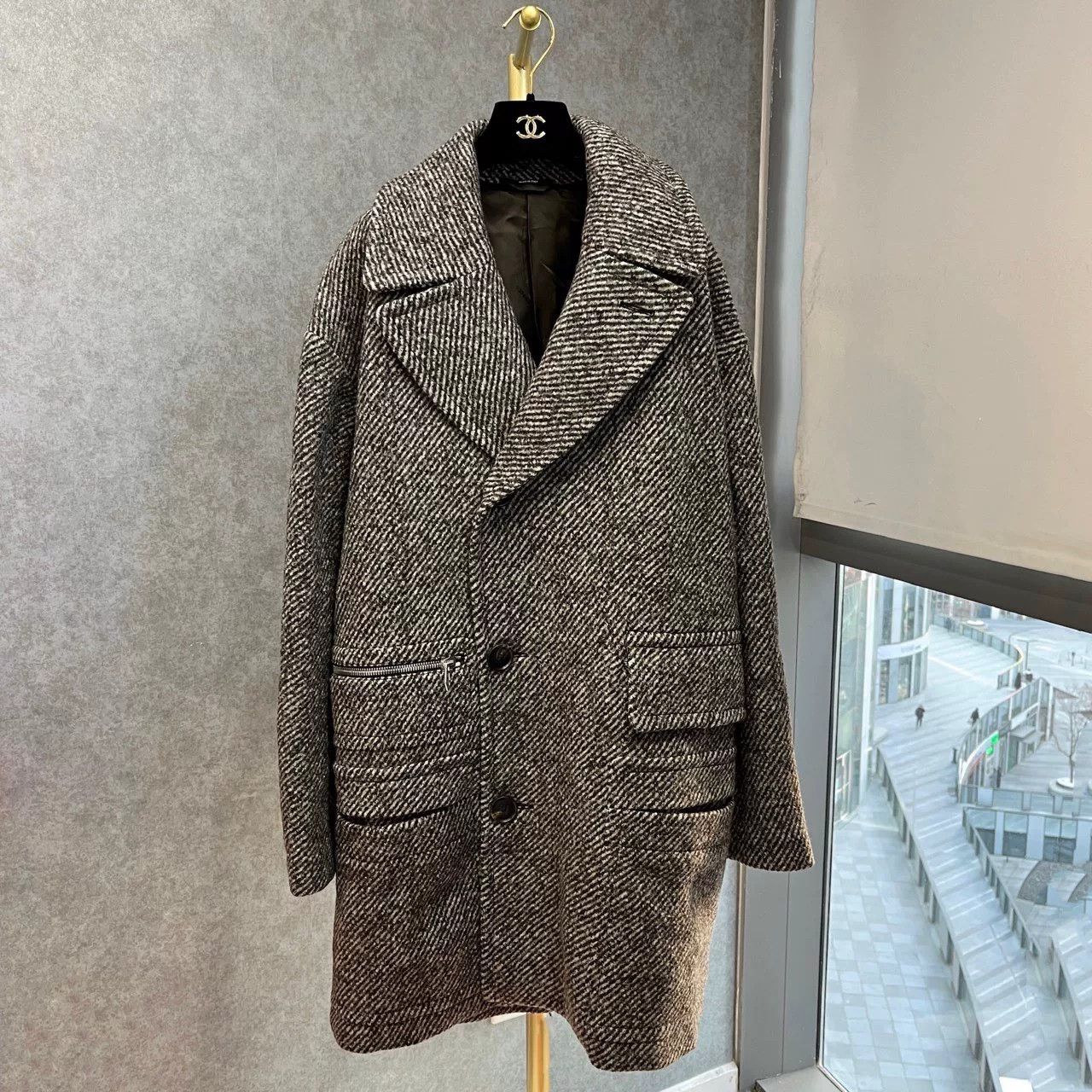 Hermes Hermes Wool Classic Stripe Coat Size US XL / EU 56 / 4 - 1 Thumbnail