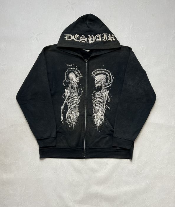 Vintage Hoodie Carnifex Deathcore Metal skeleton trashed destroit | Grailed