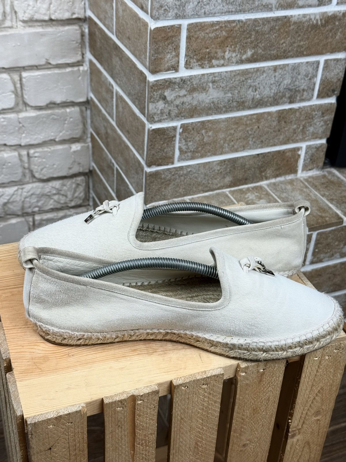 Loro Piana Loro Piana White Suede Espadrilles Size US 11 / IT 41 - 8 Thumbnail
