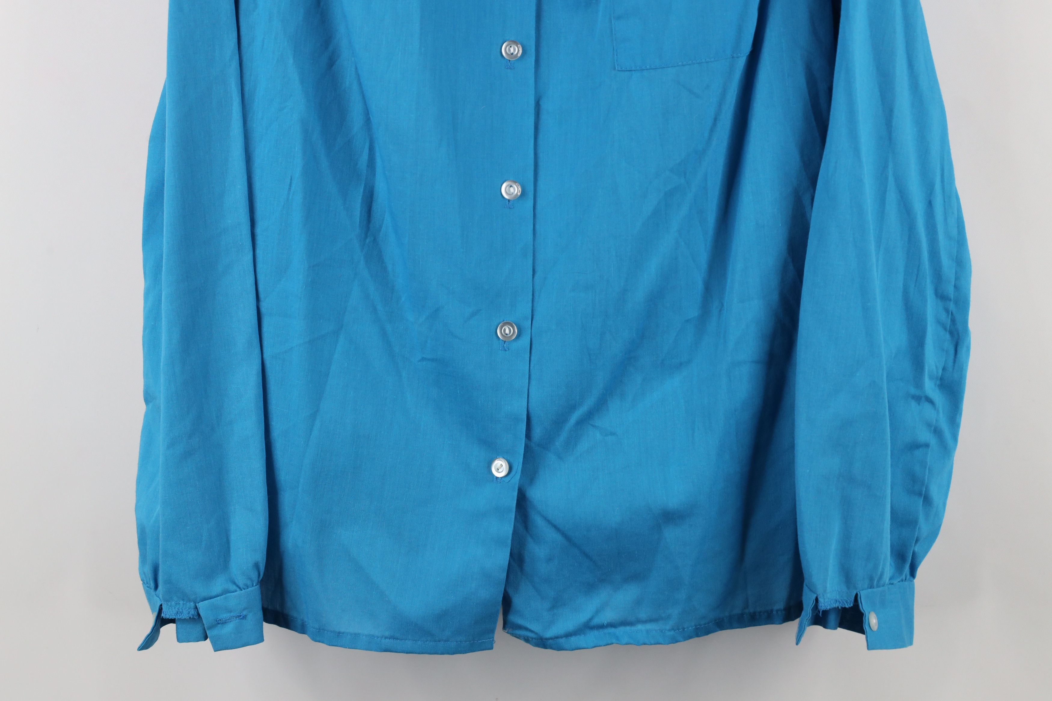 Vintage Vintage 90s Streetwear Long Sleeve Button Shirt Blue USA Size XL / US 12-14 / IT 48-50 - 3 Thumbnail