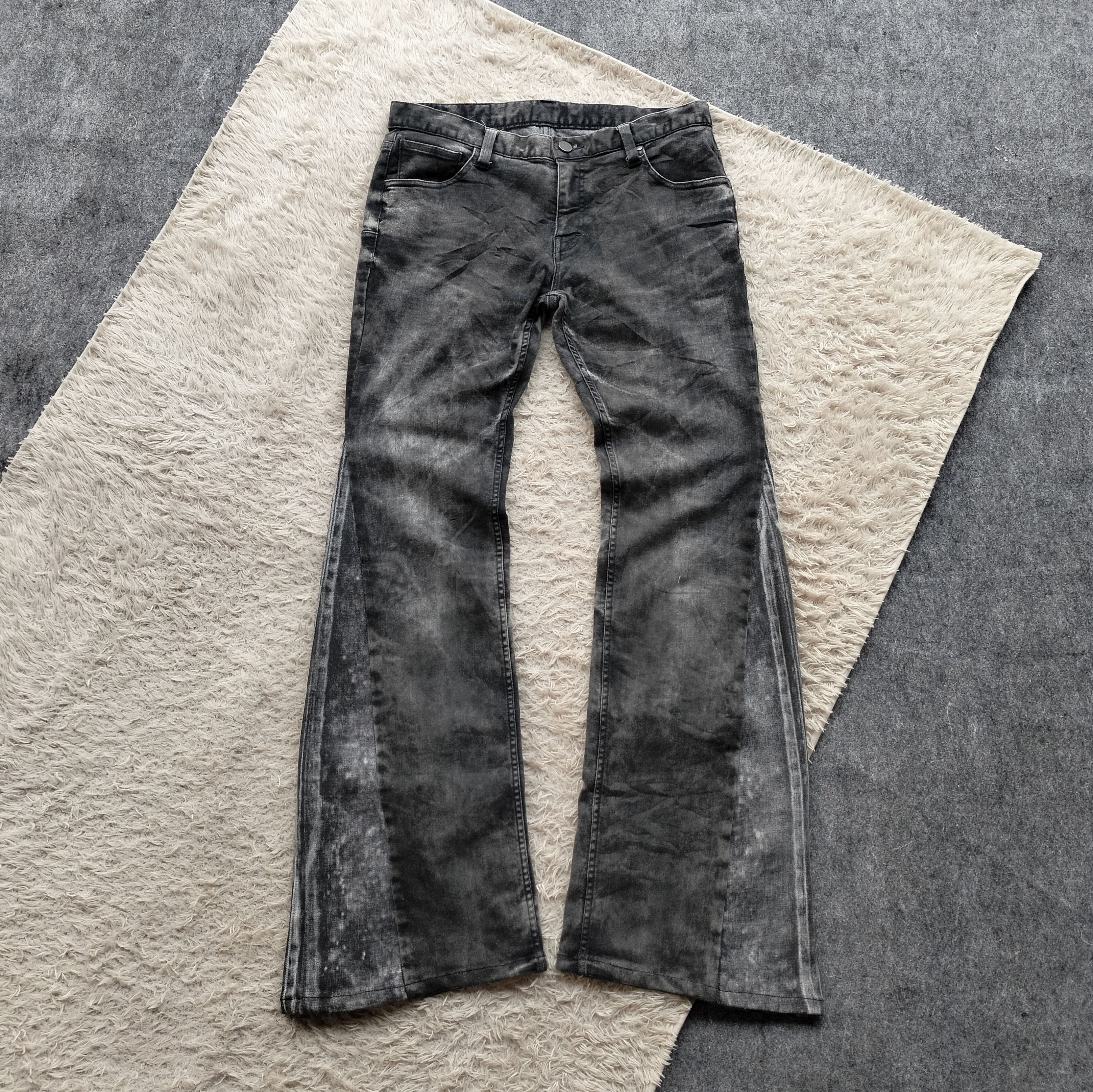 Tornado Mart 2000s Tornado Mart Japan acid whisker flare jeans 