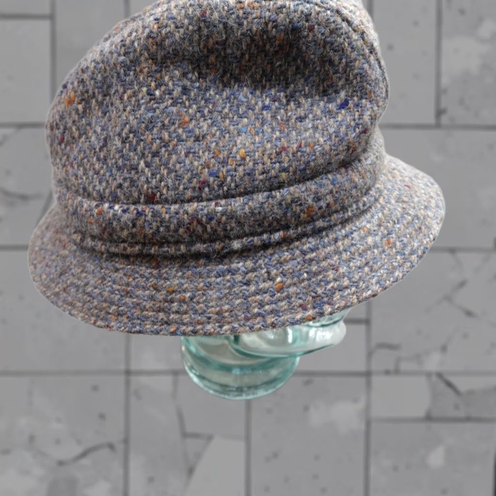 Vintage Harrods Hat Bucket Brown Tweed Wool Check 6 7/8 Mens, Men's