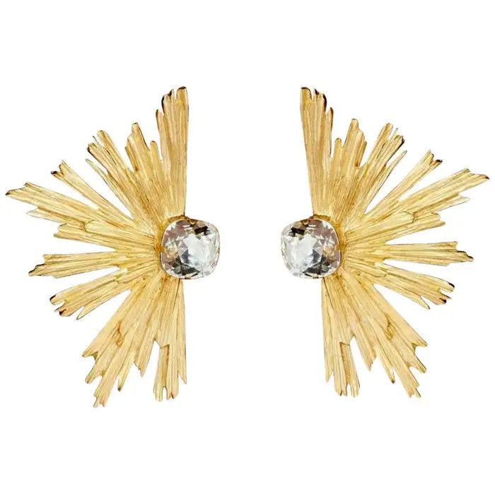 Saint Laurent Paris o1tp1o1224 Size: OS/Crystal Sunrice Earrings in Golden Size ONE SIZE - 1 Thumbnail