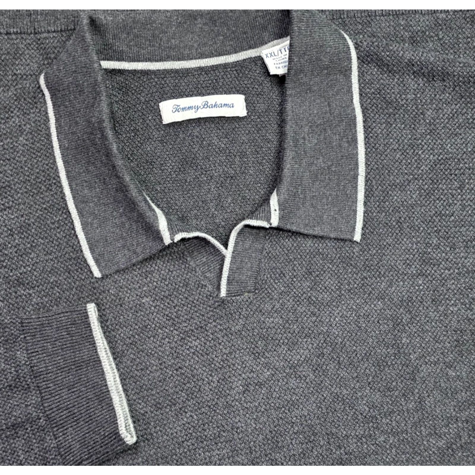 Tommy Bahama Tommy Bahama Sweater Polo Long Point Long Sleeve Silk Cotton Nylon Blend 2XL Men Size US XXL / EU 58 / 5 - 2 Thumbnail